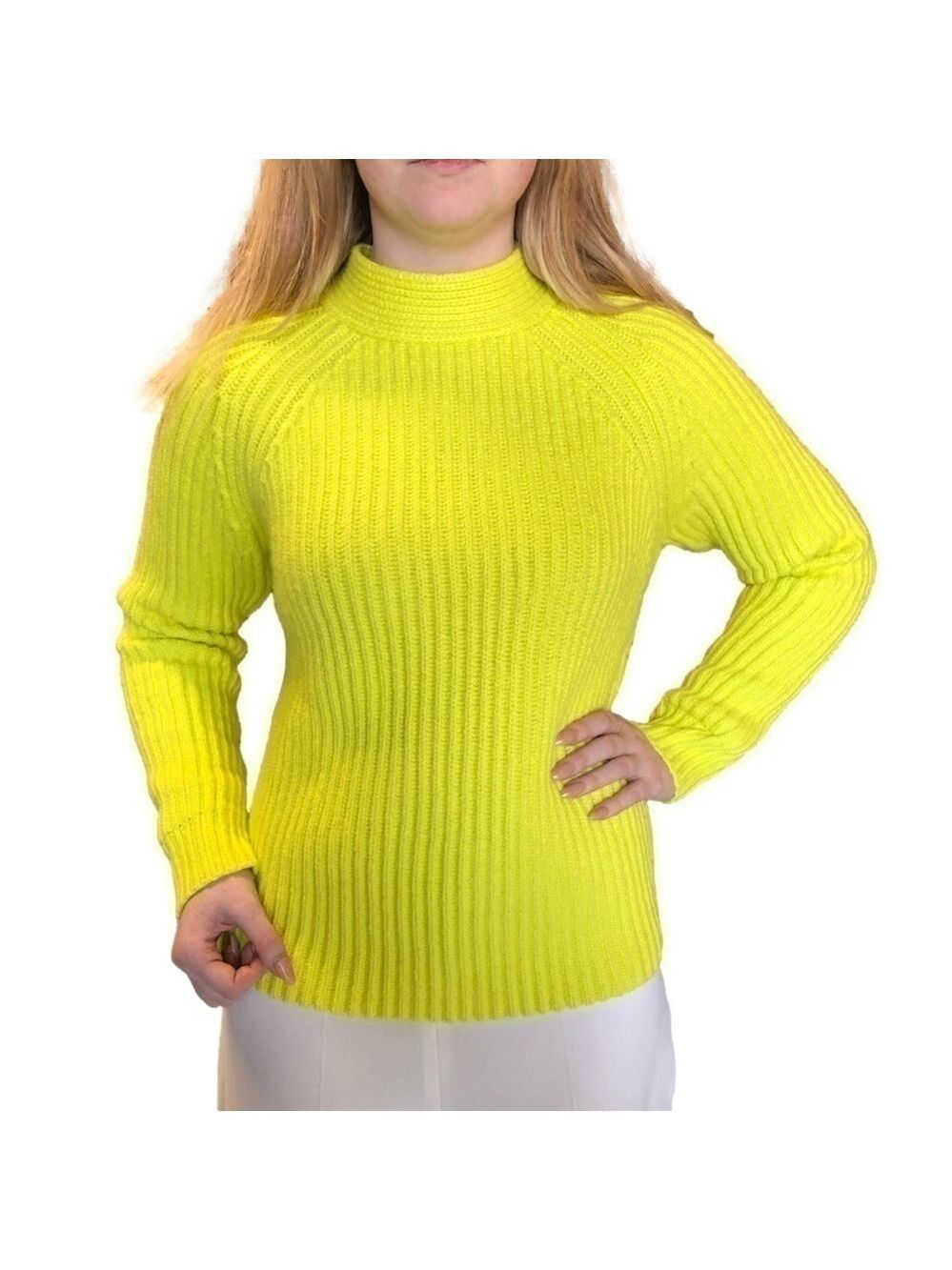 Banana Republic yellow rib knit pullover sweater Small